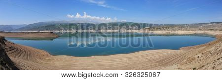 Reservoir In The Mountains. Chirkei, Republic Of Dagestan.