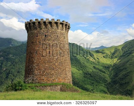 Watch Tower At The Abandoned Village. Dagestan, Russia.
