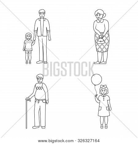 Vector Illustration Of Happy And Character Icon. Collection Of Happy And Portrait Stock Vector Illus