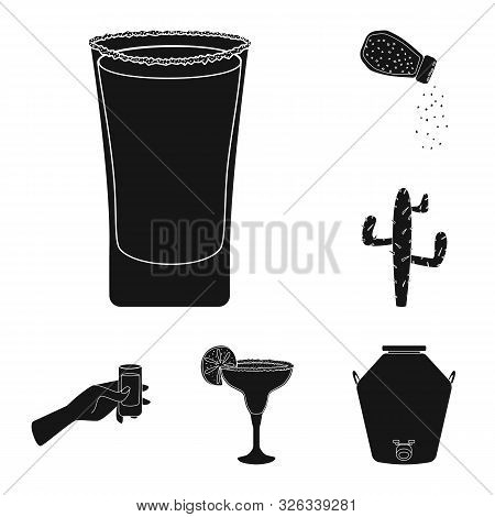 Isolated Object Of Carnival And National Icon. Set Of Carnival And Tequila Stock Vector Illustration