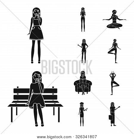 Isolated Object Of Emotions And Female Icon. Set Of Emotions And Body Vector Icon For Stock.