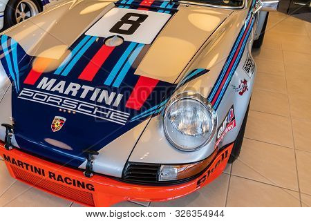 Porsche 911 Rsr Martini Racing On Display During Galpin Car Show.