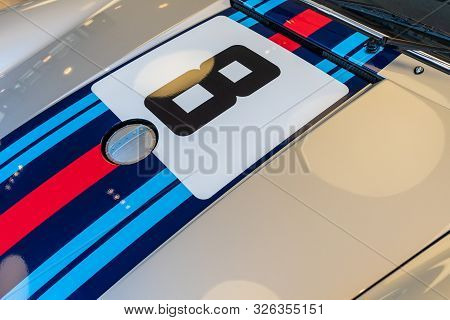 Porsche 911 Rsr Martini Racing On Display During Galpin Car Show.