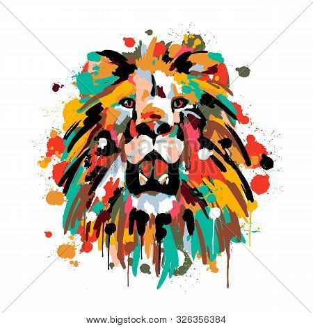Lions Face, Savannah Animals, Brush Strokes Paints, Colored Spray, Lion Mane