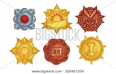 Set Of Vector Illustrations With Melals Of Different Ranges And Metals