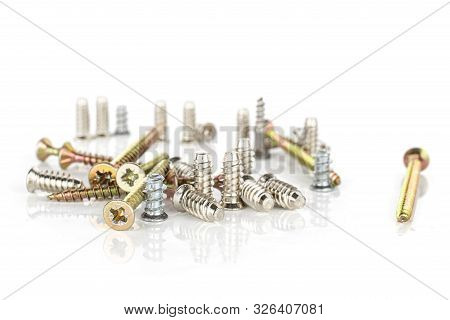 Lot Of Whole Glossy Metallic Glossy Bolt City Isolated On White Background