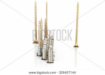 Lot Of Whole Metallic Glossy Bolt City Isolated On White Background
