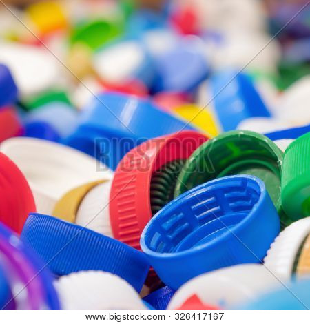 Plastic Recycle. Sorting Garbage. Waste Recycling. Waste Recycling Plant. Colorful Plastic Bottle Ca