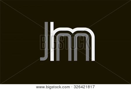 Black And White Line Jm J M Letter Logo Alphabet Combination For Icon Design. For A Logotype On A Co