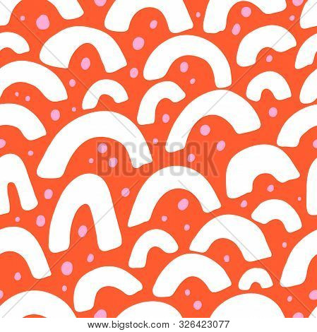 Seamless Vector Hand Drawn Calligraphic Brush Stroke Pattern. Colorful Style Design.
