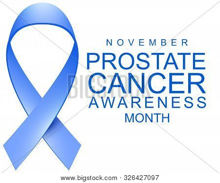 Blue Ribbon Loop Bow Symbol Nowember Prostate Cancer Awareness Month