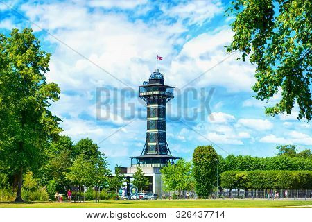 Copenhagen. Denmark. July 30, 2019: The Observational Tower Of The Zoo In Copenhagen Architecture