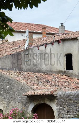 Tiled Roofs In The Old European Town At Summer Day