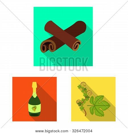Vector Illustration Of Farm And Vineyard Icon. Set Of Farm And Product Vector Icon For Stock.