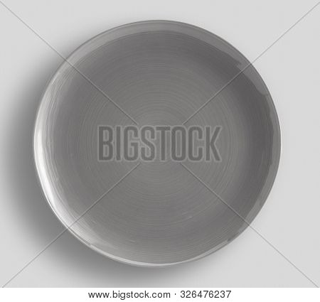 Dark Gray Swirl Melamine Plate With Light Gray Background