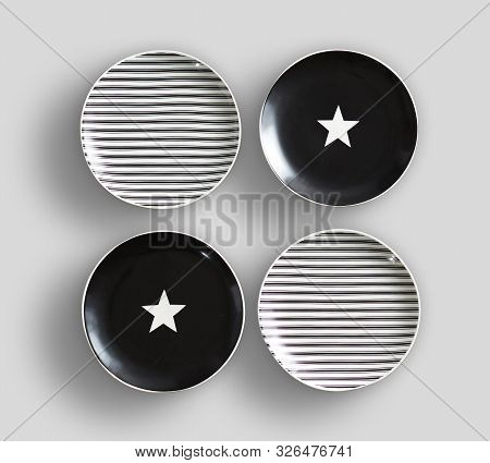 Uk And Europe Flag Four Plate With White Background