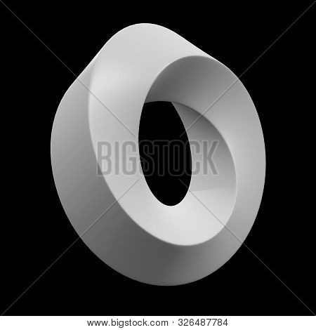 Mobius Strip Ring Sacred Geometry. Spatial Figure With Upturned Surfaces. Optical Illusion With Dual