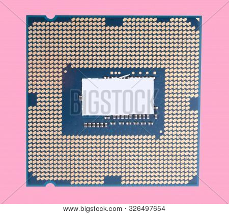 Central Processor Unit Isolated On Pink Background At Dry Sunny Day