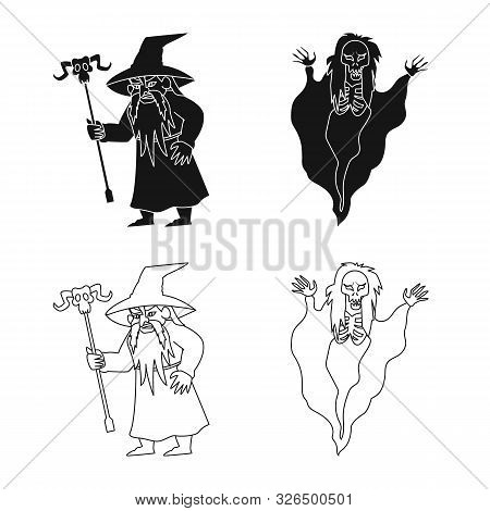 Vector Design Of Mystic And Hell Symbol. Set Of Mystic And Devilry Stock Symbol For Web.
