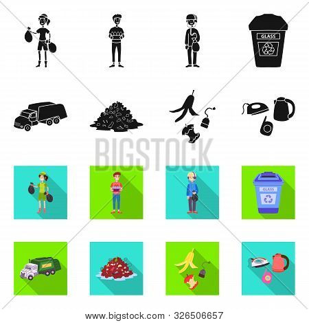 Vector Illustration Of Waste And Garbage Symbol. Set Of Waste And Reuse Vector Icon For Stock.