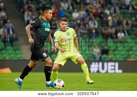 Krasnodar, Russia - October 3, 2019: Cristian Ramirez Of Fc Krasnodar Vies For The Ball During The U