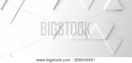 Abstract Modern White Triangle Background, 3d Rendering
