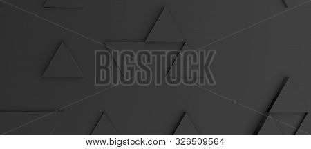Abstract Modern Black Triangle Background, 3d Rendering