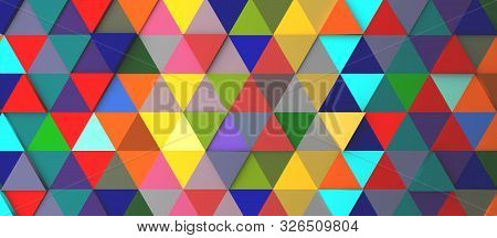 Abstract Modern Colorful Triangle Background, 3d Rendering