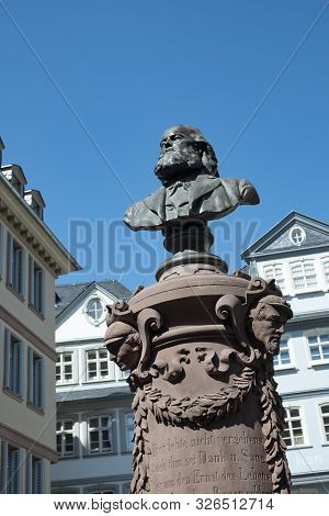 Frankfurt, Germany - Apr 11, 2019: New Old Town Of Frankfurt Am Main With The Rebuilt, Historic Hous