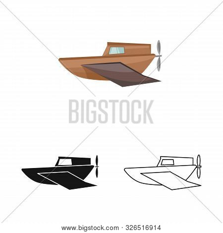 Vector Design Of Boat And Old Symbol. Web Element Of Boat And Longboat Vector Icon For Stock.
