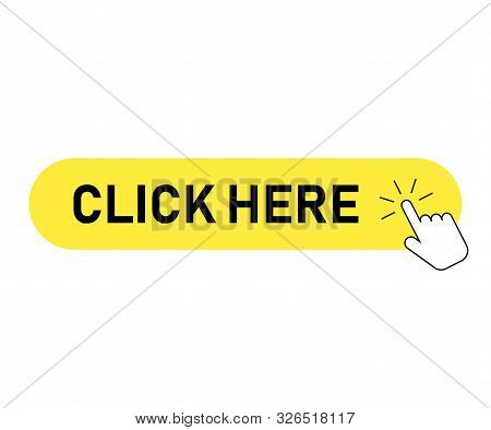 Click Button With Hand Pointer Clicking, Isolated Vector Icon