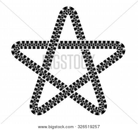 Star Zip Icon. Simple Vector Illustration Of Logo Ziper For Web