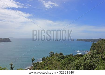Panorama seen from the trail to the cathedral cove