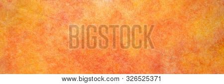 background of orange and red marbled momi paper, panoramic banner