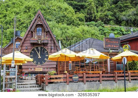 Frutillar, Argentina - January 30, 2018:  This Little House In Frutillar Looks Like A German Black F