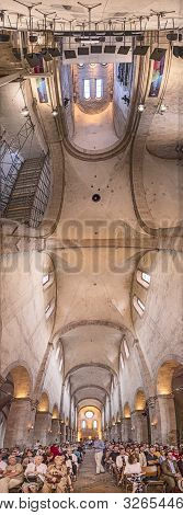 Eberbach, Germany - June 2, 2019: The Basilica In Cloister Eberbach Is Ready For A Concert. The Conc