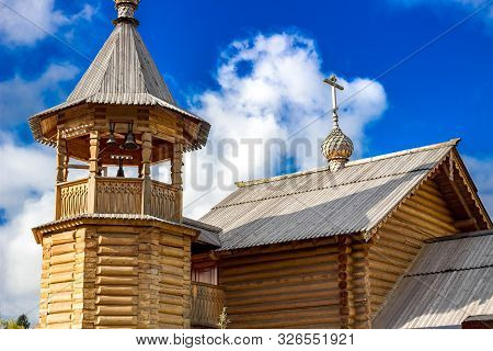 View Of Wooden Orthodox Church. Obninsk, Russia