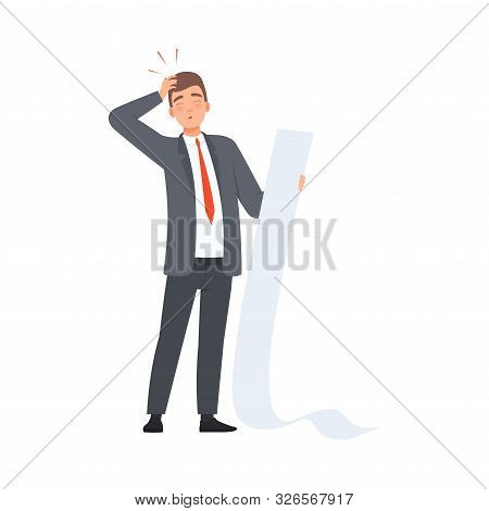 Businessman Has Some Difficalties At Work Character Illustration Vector