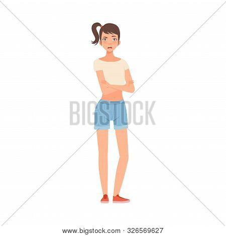 Displeased Teenager Character Illustration Vector On A White Background