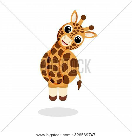 Cute Giraffe In Flat Style Vector Image