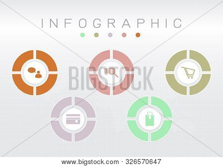 Vector Infographic Template With Design Circle, Stock Vector