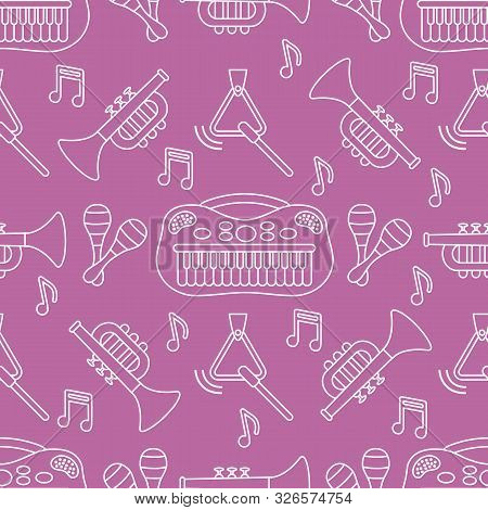 Seamless Pattern Musical Instruments Toys For Kids