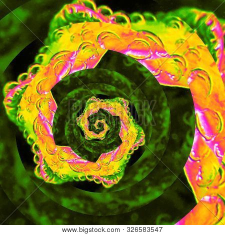Abstract Psychedelic Pattern Background. Droste Infinity Effect Kaleidoscope Style Abstraction.