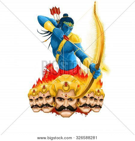 Maha Durga, Chandika Aparajita Digital Art Illustration, T-shirt Print, Man With Arrow. Vijayadasham