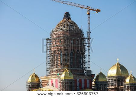 Bucharest, Romania - October 9, 2019: Construction Site Of 