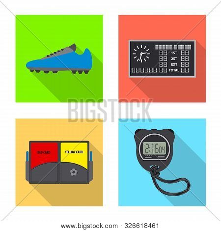 Vector Design Of Soccer And Gear Logo. Collection Of Soccer And Tournament Vector Icon For Stock.