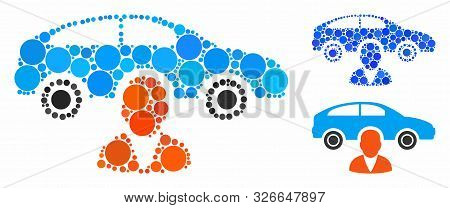 Car Owner Composition For Car Owner Icon Of Filled Circles In Various Sizes And Shades. Vector Rando