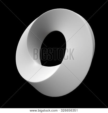 Mobius Strip Ring Sacred Geometry. Spatial Figure With Upturned Surfaces. Optical Illusion With Dual