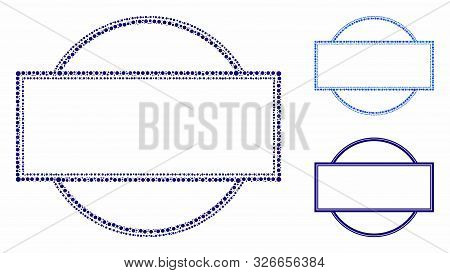 Double Round And Rectangle Frame Mosaic For Double Round And Rectangle Frame Icon Of Round Dots In D