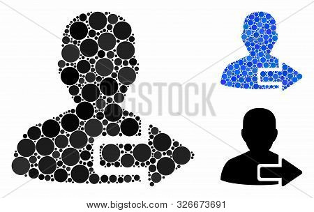 User Logout Arrow Mosaic For User Logout Arrow Icon Of Circle Elements In Variable Sizes And Color T